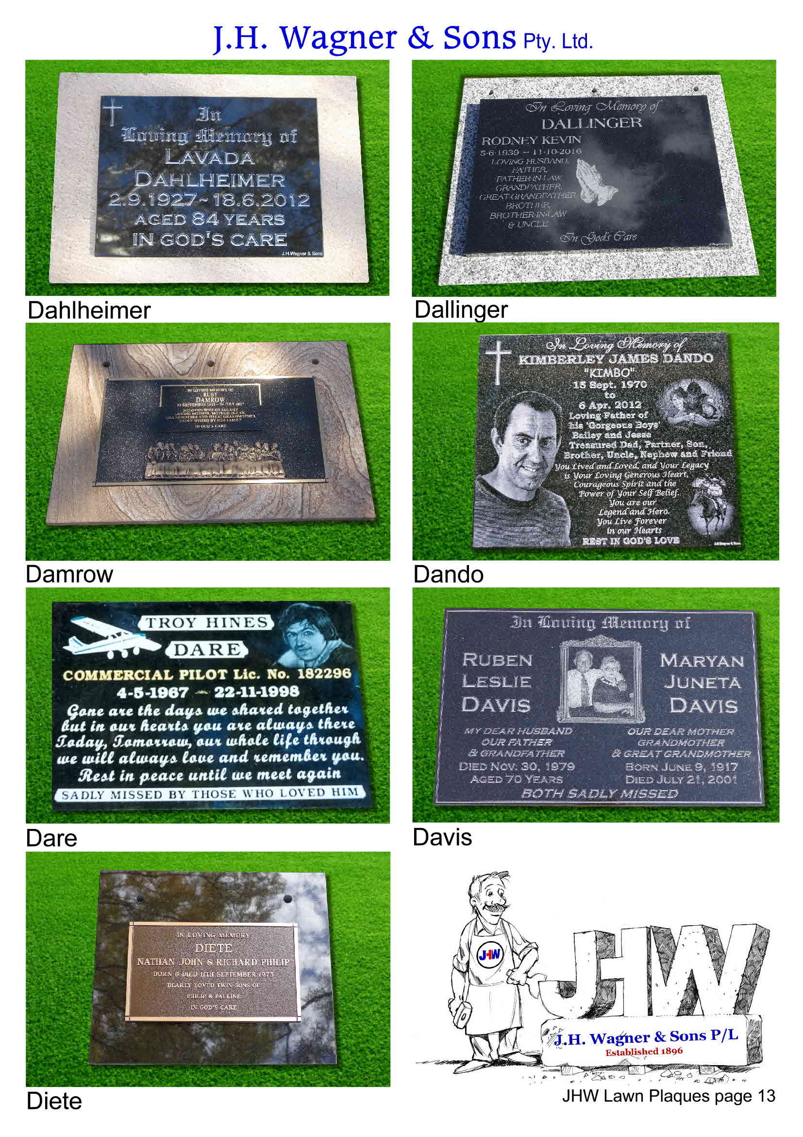 Lawn Plaques Page 13